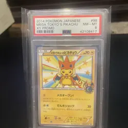 Pokemon 2014 Japanese XY Promo #098 PSA 8 Mega Tokyo Pikachu Poncho Charizard - Image 1
