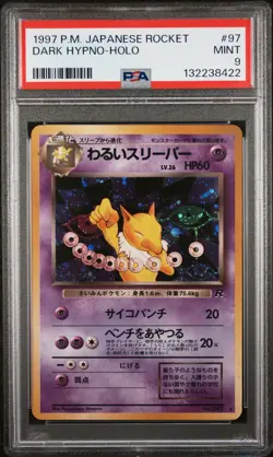 1997 POKEMON JPN ROCKET #97 DARK HYPNO-HOLO PSA 9 - Image 1
