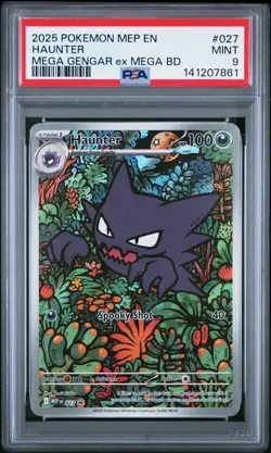 2025 POKEMON MEP MEGA BATTLE DECK PROMO #027 HAUNTER PSA 9 - Image 1