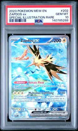 2023 POKEMON MEW EN-151 SPECIAL ILLUSTRATION RARE #202 ZAPDOS EX PSA 10 - Image 1
