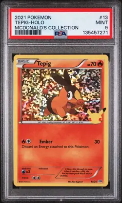 2021 POKEMON MCDONALD'S COLLECTION #13 TEPIG-HOLO PSA 9 - Image 1