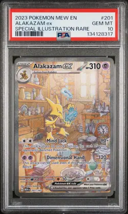 2023 POKEMON MEW EN-151 SPECIAL ILLUSTRATION RARE #201 ALAKAZAM EX PSA 10 - Image 1