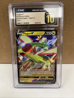 2022 Pokemon SWSH Brilliant Stars Flygon V #106/172 CGC Pristine 10 - Image 1