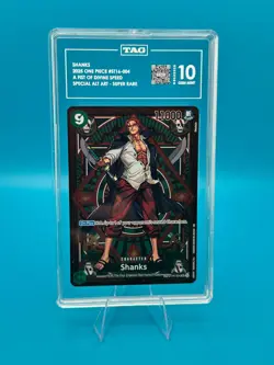 2025 One Piece OP11 EN #004 ST16-004 Shanks SP SR ALT Art TAG 10 GEM MINT PSA - Image 1