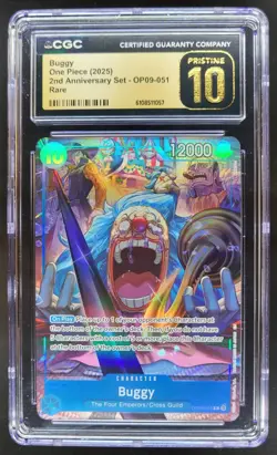 2025 ONE PIECE CCG BUGGY 2ND ANNIVERSARY RARE OP09-051 CGC 10 PRISTINE A PT - Image 1