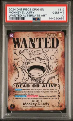 2024 ONE PIECE OP09-EMPERORS IN THE NEW WORLD ALT ART MONKEY D. LUFFY PSA 10 - Image 1