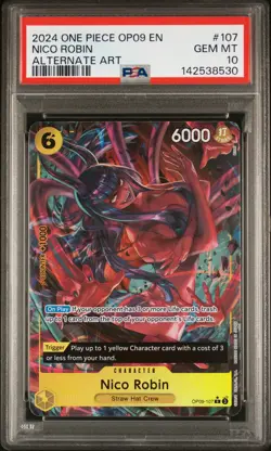 2024 ONE PIECE OP09-EMPERORS IN THE NEW WORLD ALTERNATE ART NICO ROBIN PSA 10 - Image 1