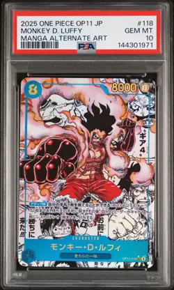 2025 ONE PIECE JPN A FIST OF DIVINE SPEED ALTERNATE ART MONKEY D. LUFFY PSA 10 - Image 1