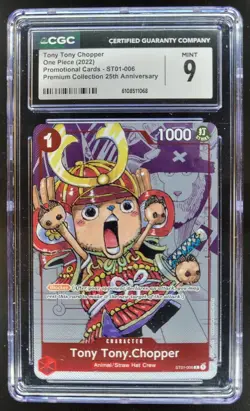 2022 ONE PIECE CCG TONY TONY CHOPPER 25TH ST01-006 CGC 9 A PT - Image 1