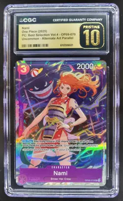 2025 ONE PIECE CCG NAMI ALT ART OP09-070 CGC 10 PRISTINE D PT - Image 1
