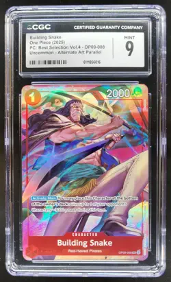 2025 ONE PIECE CCG BUILDING SNAKE ALT ART OP09-008 CGC 9 C PT - Image 1