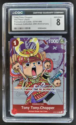 2022 ONE PIECE CCG TONY TONY CHOPPER 25TH ST01-006 CGC 8 A PT - Image 1