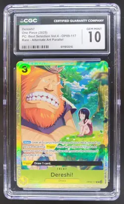 2025 ONE PIECE CCG DERESHI! RARE ALT ART OP09-117 CGC 10 D PT - Image 1