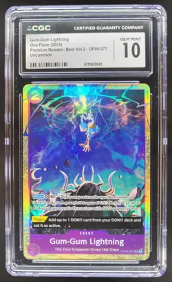 2025 ONE PIECE CCG GUM-GIM LIGHTNING ALT ART OP09-077 CGC 10 D PT - Image 1