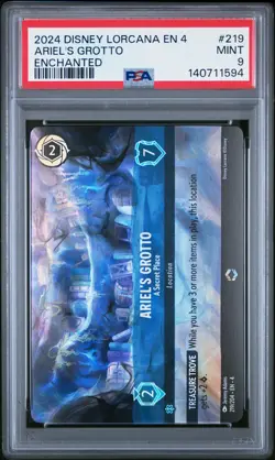 2024 DISNEY LORCANA EN 4-URSULA'S RETURN ENCHANTED #219 ARIEL'S GROTTO PSA 9 - Image 1