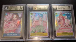 3x One Piece BGS Holo Card Slabs 10 10 9.5 Lot Bulk Graded Shirahoshi Hancock - Image 1