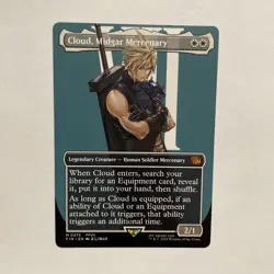 Cloud Midgar Mercenary Borderless Magic the Gathering Final Fantasy Regular Card - Image 1