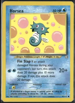 Horsea 62/111 Neo Genesis Pokemon English Card (MP) - Image 1