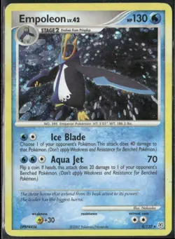 Empoleon 4/130 Diamond & Pearl Rare Pokemon English Card (MP) - Image 1
