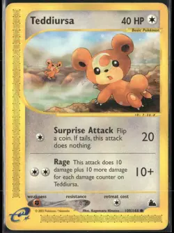 Teddiursa 109/144 Skyridge Pokemon English Card (MP) - Image 1