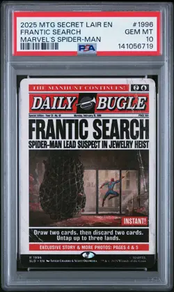 2025 MTG SECRET LAIR DROP DAILY BUGLE BREAKING NEWS FRANTIC SEARCH PSA 10 - Image 1
