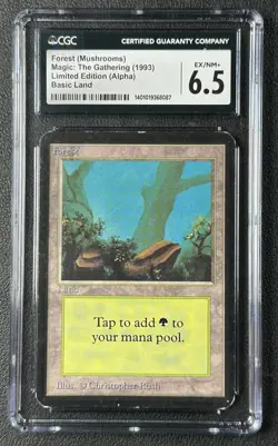 FOREST (MUSHROOMS) CGC 6.5 1993 MAGIC: THE GATHERING MTG ALPHA LIMITED EDITION 7 - Image 1