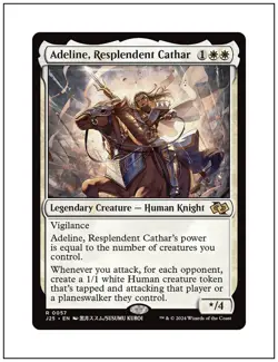 1x Adeline, Resplendent Cathar, Anime Art, Foundations Jumpstart, MTG NM - Image 1