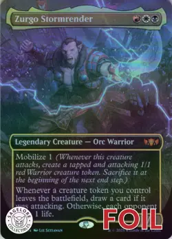 MTG Zurgo Stormrender (Borderless) (10) | NM Foil | Tarkir: Dragonstorm {TDC} - Image 1