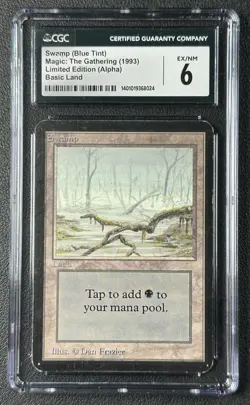 SWAMP (BLUE TINT) CGC 6 1993 MAGIC: THE GATHERING MTG ALPHA LIMITED EDITION 024 - Image 1