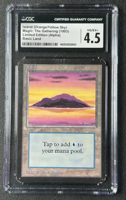 ISLAND (ORANGE YELLOW SKY) CGC 4.5 1993 MAGIC: THE GATHERING MTG ALPHA #NNO 051 - Image 1