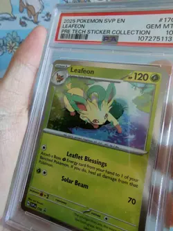 Pokemon Prismatic Evolutions Leafeon 170 Tech Sticker PSA 10 - Image 3
