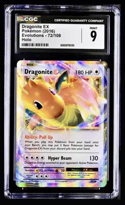 Pokemon TCG Dragonite EX Ultra Rare Holo 72/108 2016 XY Evolutions CGC 9 Mint - Image 1