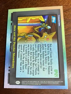 2000 Topps Pokemon TV #EP21 Abra and the Psychic Showdown Silver Foil - Image 2