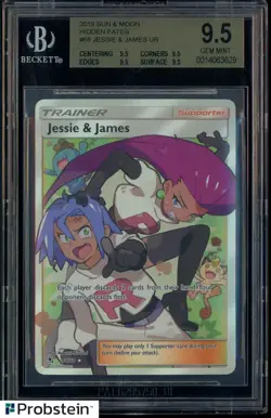 2019 Pokemon Sun & Moon Hidden Fates #68 Jessie & James BGS 9.5 GEM MINT - Image 1