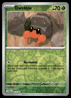 Dwebble 011/182 Common Destined Rivals Pokemon Reverse Holo Near Mint - Image 1