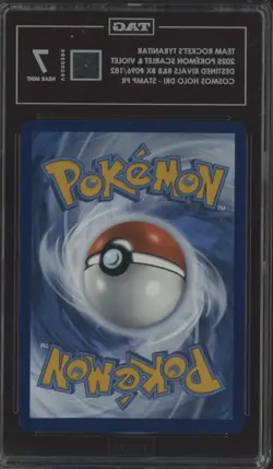 2025 Pokemon Destined Rivals Cosmos Holo Stamp 096 Team Rocket's Tyranitar TAG 7 - Image 2