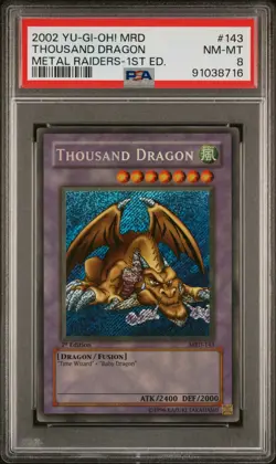 2002 YU-GI-OH! MRD-METAL RAIDERS 1ST ED #143 THOUSAND DRAGON PSA 8 - Image 1