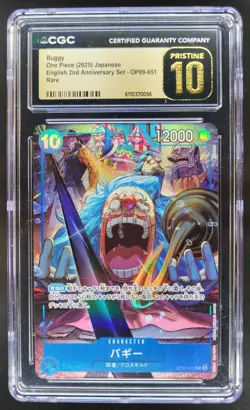 2025 ONE PIECE CCG JPN BUGGY RARE 2ND ANNIVERSARY OP09-051 CGC 10 PRISTINE B PT - Image 1