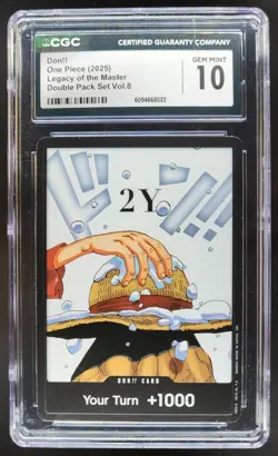2025 ONE PIECE CCG DON!! LEGACY OF THE MASTER DOUBLE PACK 2Y CGC 10 B PT - Image 1