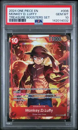 2024 ONE PIECE PROMOS TREASURE BOOSTERS SET #006 MONKEY D. LUFFY PSA 10 - Image 1