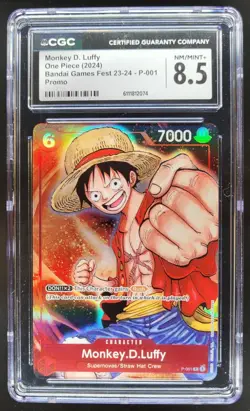 2024 ONE PIECE CCG MONKEY D. LUFFY BANDAI GAMES FEST P-001 CGC 8.5 A PT - Image 1