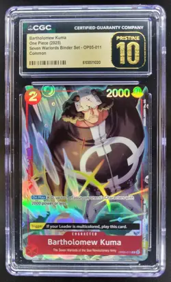 2025 ONE PIECE CCG BARTHOLOMEW KUMA OP05-011 CGC 10 PRISTINE C PT - Image 1