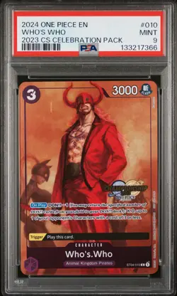 2024 ONE PIECE CHAMP 2023 CELEBRATION PACK #010 WHO'S WHO PSA 9 - Image 1