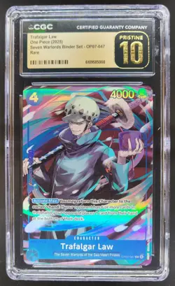 2025 ONE PIECE CCG TRAFALGAR LAW RARE OP07-047 CGC 10 PRISTINE D PT - Image 1