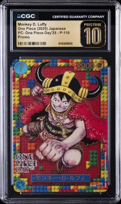 2025 ONE PIECE JPN PC: ONE PIECE DAY'25 PROMO MONKEY D. LUFFY CGC 10 PRISTINE - Image 1