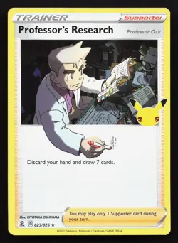 Professor's Research (Professor Oak) 023/025 Celebrations NM Pokemon Card TCG - Image 1