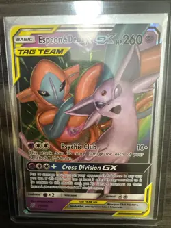 Espeon & Deoxys GX Holo Rare Full art 72/236 Pokemon Card - Image 1