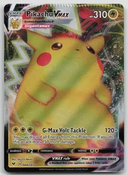 Pikachu VMAX 044/185 Vivid Voltage Ultra Rare Pokemon TCG NM Crimp Error Card - Image 1