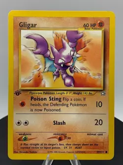 Gligar 59/111 1st Edition Common Neo Genesis 2002 WOTC Pokemon Card - Image 3