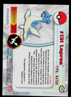 Pokemon Card - Lapras Topps TV Animation Edition 131 Blue Logo - Image 2
